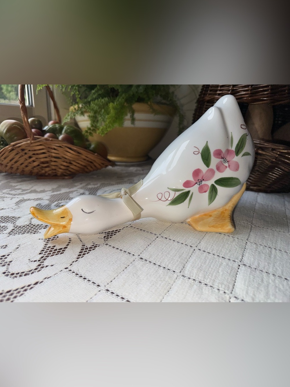 Vintage Hand-Painted Ceramic Goose